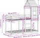 vidaXL Łóżko z piętrem i daszkiem, 80x200 cm, lite drewno sosnowe 12
