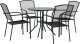 vidaXL 5-cz. zestaw z krzesłami sztaplowanymi, antracytowy, stal 2