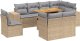 vidaXL 9-cz. zestaw mebli ogrodowych z poduszkami, beżowy, polirattan 2