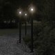 vidaXL Lampy ogrodowe na słupku, 3 szt., czarne, 120 cm, stal 1