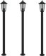 vidaXL Lampy ogrodowe na słupku, 3 szt., czarne, 120 cm, stal 2