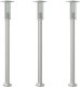 vidaXL Lampy ogrodowe na słupku, 3 szt., srebrne, 100 cm, stal 1