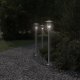 vidaXL Lampy ogrodowe na słupku, 3 szt., srebrne, 100 cm, stal 2