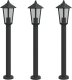 vidaXL Lampy ogrodowe na słupku, 3 szt, czarne, 80 cm, stal nierdzewna 2