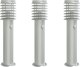 vidaXL Lampy ogrodowe na słupku, z czujnikiem, 3 szt., srebrne, 60 cm 2