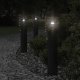 vidaXL Lampy ogrodowe na słupku, z czujnikiem, 3 szt., czarne, 60 cm 1