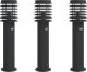 vidaXL Lampy ogrodowe na słupku, z czujnikiem, 3 szt., czarne, 60 cm 2