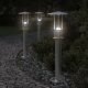 vidaXL Lampa ogrodowa na słupku, srebrna, 60 cm, stal nierdzewna 1