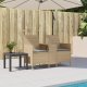 vidaXL Ogrodowa sofa 2-os. ze stolikiem i poduszkami, beżowy rattan PE 2