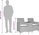 vidaXL Ogrodowa sofa 2-os. ze stolikiem i poduszkami, beżowy rattan PE 8