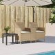 vidaXL Ogrodowa sofa 2-os. ze stolikiem i poduszkami, beżowy rattan PE 3