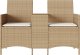 vidaXL Ogrodowa sofa 2-os. ze stolikiem i poduszkami, beżowy rattan PE 4