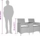 vidaXL Ogrodowa sofa 2-os. ze stolikiem i poduszkami, beżowy rattan PE 9