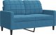 vidaXL Sofa 2-osobowa, niebieski, 120 cm, tapicerowana aksamitem 2