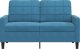 vidaXL Sofa 2-osobowa, niebieski, 120 cm, tapicerowana aksamitem 4