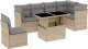 vidaXL 7-cz. zestaw wypoczynkowy do ogrodu, z poduszkami, beżowy 2