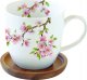 EASY LIFE Sakura kubek 350ml z drewnianym spodkiem 2