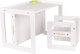 KiddyMoon KiddyMoon Stolik + krzesło TC-002 white 61x44x44/30x30x30 Mebel zestaw mebelków 1