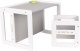 KiddyMoon Stolik + krzesło TC-002 white/grey 61x44x44/30x30x30 Mebel zestaw mebelków 1