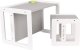 KiddyMoon Stolik + krzesło TC-002 white/grey 61x44x44/30x30x30 Mebel zestaw mebelków 3