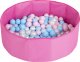 Selonis Suchy basen składany BS-100X z piłeczkami 6cm różowy: babyblue-pudrowy róż-perła 80x23/200piłek Zabawka basen tekstylny 1
