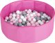 Selonis Suchy basen składany BS-100X z piłeczkami 6cm różowy: biały-szary-pudrowy róż 80x23/300piłek Zabawka basen tekstylny 1