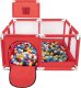 Selonis Selonis Boisko KK-100X z piłeczkami 6cm czerwony: czarny-biały-niebieski-czerwony-żółty-turkus 125x125x105/100piłek Zabawka kojec 1