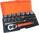 Bahco Galvučių, terkšlės ir priedų rinkinukas 4-13mm, antgaliai PH,HEX,TORX 1/4" 25vnt blisteryje. Bahco 22