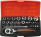 Bahco Galvučių, terkšlės ir priedų rinkinukas 4-13mm, antgaliai PH,HEX,TORX 1/4" 25vnt blisteryje. Bahco 5