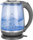 Czajnik ECG ECG Elektrinis virdulys RK 2020 Pilkas Glass, 2 L, 360° base with power cord storage, Mėlyna backlight, 1850-2200 W 1