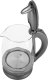 Czajnik ECG ECG Elektrinis virdulys RK 2020 Pilkas Glass, 2 L, 360° base with power cord storage, Mėlyna backlight, 1850-2200 W 2