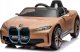 BMW Autko i4 na akumulator dla dzieci Złoty + Wolny Start + EVA + Ekoskóra + Audio LED + Pilot 1