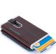 Piquadro Piquadro, Blue Square, Leather, Card Holder, Square Sliding System with Zipped Coin Pocket, PP4891B2R-MO, Mahogany, For Men For Men 2