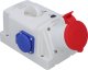 Scame Gniazdo natynkowe OPTIMA-COMBI 3P+N+E 32A + 2x230V z wyłącznikiem 0-1 1