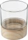 Atmosphera Komplet świeczników ze szkła Ete z drewnianymi podstawkami, 3 sztuki 6