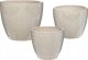Atmosphera Doniczki ceramiczne, 3 sztuki, beżowe, z ornamentem 1