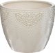 Atmosphera Doniczki ceramiczne, 3 sztuki, beżowe, z ornamentem 1