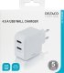 Ładowarka Deltaco DELTACO USB sieninis įkroviklis, 2x USB-A 2,4 A, iš viso 24 W, baltas USB-AC175 2