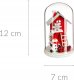 Dekoracja świąteczna Atmosphera Kopuła szklana z drewnianym domkiem świątecznym, 12 cm 1