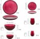 Trend For Home Szklana zastawa stołowa 20-częściowa Ruby 2