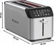 Toster TurboTronic Toster TurboTronic na 4 kanapki opiekacz do tostów grzanki kromek 1600w 7 poziomów opiekania cyfrowy wyświetlacz Srebrny 9