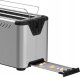 Toster TurboTronic Toster TurboTronic na 4 kanapki opiekacz do tostów grzanki kromek 1600w 7 poziomów opiekania cyfrowy wyświetlacz Srebrny 10