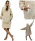 kontrast Ciepła gruba bluza z kapturem kocobluza oversize beżowa 1