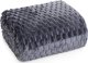 Design 91 Miękki koc z włókna mikroflano z tłoczeniem CINDY 130X160 stalowy 1