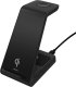 Ładowarka Deltaco 3-in-1 belaidis įkroviklis DELTACO 15 W, USB-C, Qi sertifikuotas, LED indikatorius, juodas / QI-1037 1