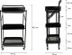 kontrast Wózek metalowy na kółkach z rączką 3 półki kuchnia łazienka 82cm czarny 3