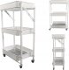 kontrast Wózek metalowy składany na kółkach kuchnia łazienka 78cm biały 2