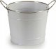 Ibergarden Osłonka na doniczkę typu wiaderko, cynkowa, biała, Ø 21 cm 1