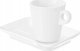 Vessia Porcelanowa filiżanka do kawy z prostokątnym spodkiem, biała, 180 ml 1