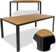 kontrast Stół ogrodowy metalowy prostokąt ALLEN 150x90x74cm czarny+naturalny 1